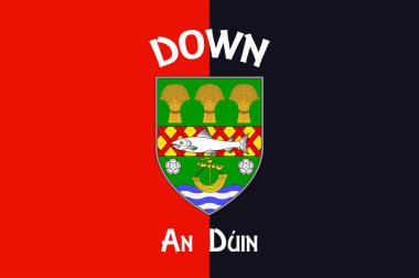 County Down, Kuzey İrlanda 'yı oluşturan altı ilden biridir. Vektör illüstrasyonu