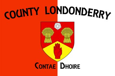 County Londonderry Kuzey İrlanda 'nın altı ilinden birisidir. Vektör illüstrasyonu