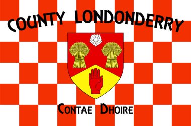County Londonderry Kuzey İrlanda 'nın altı ilinden birisidir. Vektör illüstrasyonu
