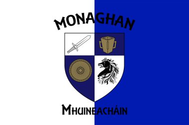 Monaghan Bölgesi, İrlanda 'da bir ilçe. Vektör illüstrasyonu