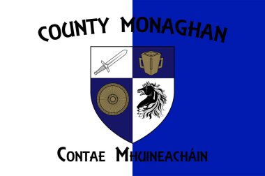 Monaghan Bölgesi, İrlanda 'da bir ilçe. Vektör illüstrasyonu