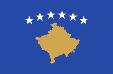 Kosova Cumhuriyeti, Güneydoğu Avrupa 'da kısmen tanınan ve Sırbistan Cumhuriyeti ile toprak anlaşmazlığı yaşayan bir devlet. Vektör illüstrasyonu