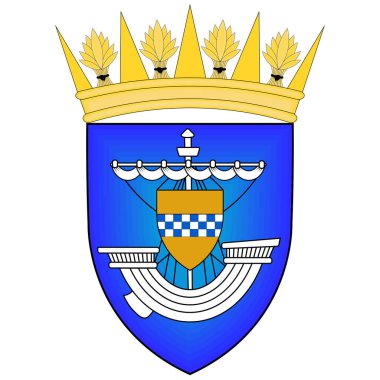 Renfrewshire arması İskoçya 'nın 32 konsey bölgesinden biridir. Vektör illüstrasyonu