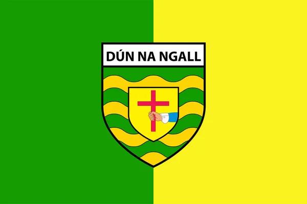 Contea Donegal Inglese Flag County Donegal Una Contea Dell Irlanda — Vettoriale Stock