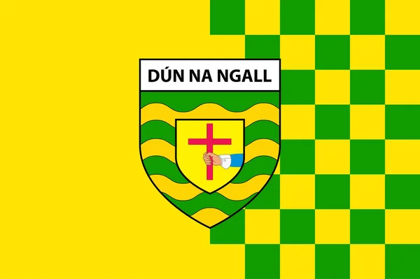 Vlajka Hrabství Donegal Hrabství Irska Provincii Ulster Vektorová Ilustrace — Stockový vektor