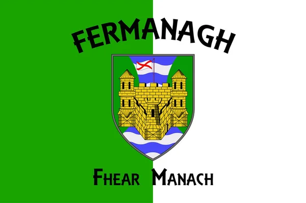 Flag County Fermanagh Een County Het Ierse Graafschap County Fermanagh — Stockvector