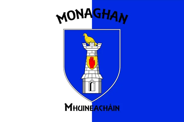 Flag Monaghan Een Plaats Het Ierse Graafschap County Monaghan Vectorillustratie — Stockvector