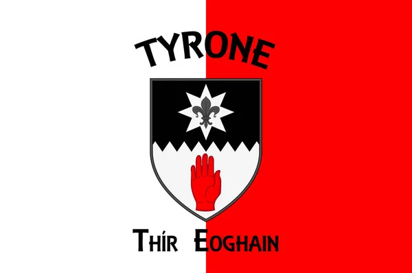 Flag County Tyrone Een County Noord Ierse Provincie Ulster Vectorillustratie — Stockvector