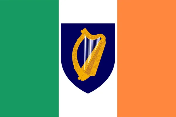 Bandiera Della Repubblica Irlanda Paese Dell Europa Nord Occidentale Illustrazione — Vettoriale Stock