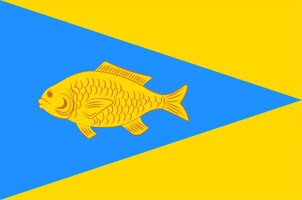 Drapeau Ishim Est Une Ville Oblast Tioumen Russie Illustration Vectorielle — Image vectorielle