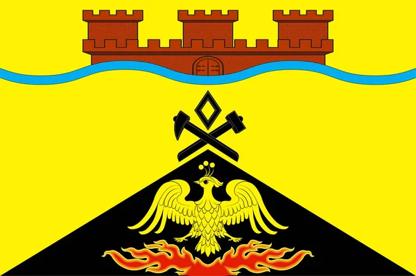 Flag Shakhty City Rostov Oblast Russia Vector Illustration — Stock Vector