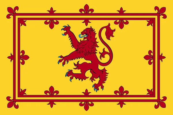 Skoçya Krallığının Kraliyet Standardı Bayrağı Vektör Illüstrasyonu — Stok Vektör