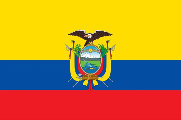 Zászló Köztársaság Ecuador Egy Ország Északnyugat Dél Amerikában Vektorillusztráció — Stock Vector