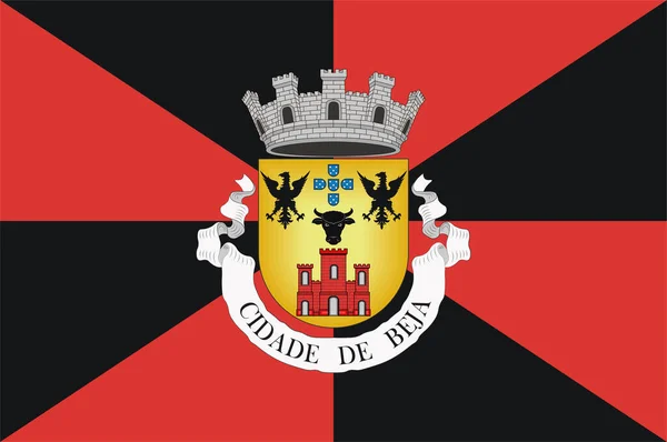 Флаг Бежа Город Муниципалитет Регионе Алентежу Португалия Векторная Иллюстрация — стоковый вектор