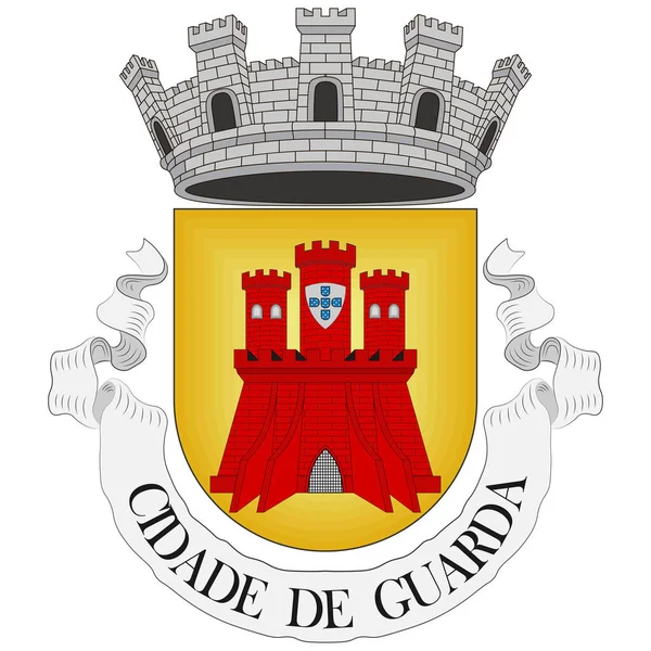 Coat Arms Guarda Una Ciudad Portuguesa Del Distrito Guarda Subregión — Archivo Imágenes Vectoriales