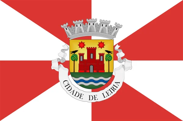 莱里亚旗 Flag Leiria 是葡萄牙中部地区和历史上的贝拉利托省内的一个城市和自治市 它是莱里亚州的首府 矢量说明 — 图库矢量图片