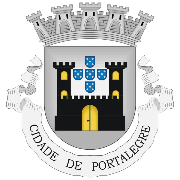 Znak Portalegre Obec Portugalsku Vektorová Ilustrace — Stockový vektor