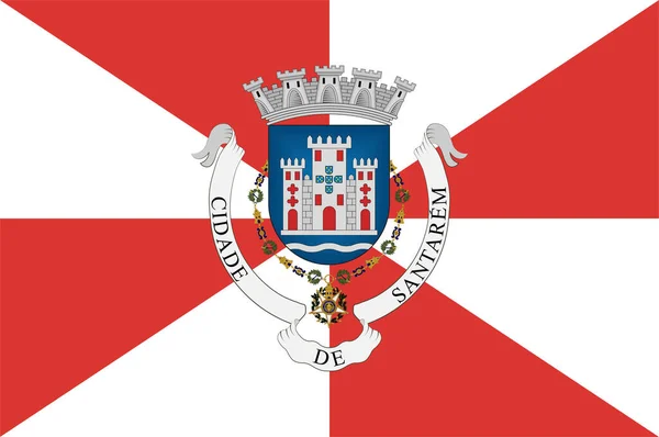 Flagge Von Santarem Ist Eine Stadt Und Gemeinde Bezirk Santarem — Stockvektor