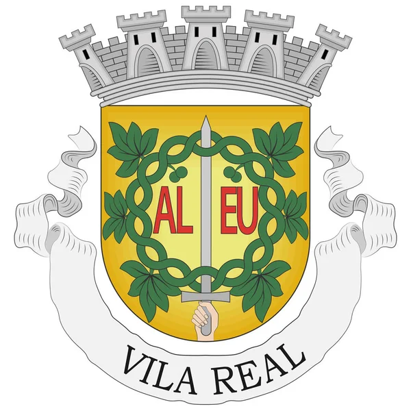 Stemma Vila Real Capitale Del Distretto Vila Real Nel Nord — Vettoriale Stock