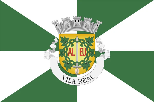 Bandera Vila Real Capital Ciudad Más Grande Del Distrito Real — Archivo Imágenes Vectoriales