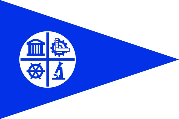 ミネアポリスの旗はヘネピン郡の郡庁所在地であり アメリカ合衆国で16番目に大きな都市圏であるツインシティーズの大きさである ベクターイラスト — ストックベクタ