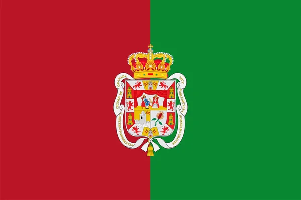 グラナダの旗は スペインのアンダルシアの自治体で グラナダの州の首都です ベクターイラスト — ストックベクタ