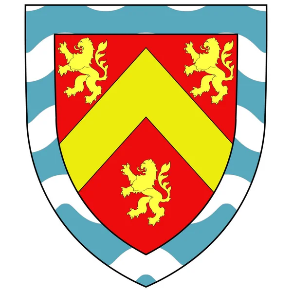 英格尼西岛 Coat Arms 是威尔士西北海岸的一个岛屿 矢量说明 — 图库矢量图片