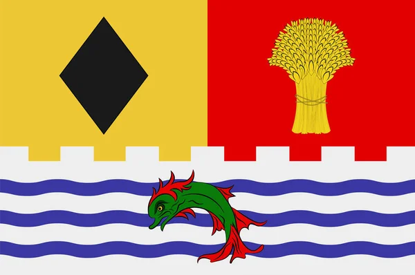 布里奇德旗 Flag Bridgend 是英国威尔士南部的一个县自治城市 矢量说明 — 图库矢量图片