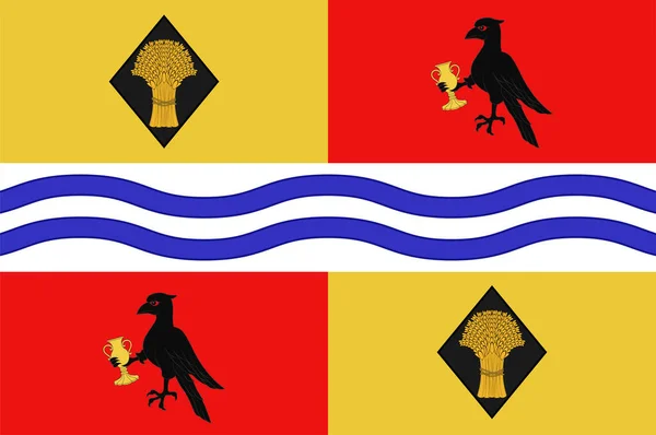 Flaga Torfaen Powiat Walii Granicach Historycznych Monmouthshire Ilustracja Wektora — Wektor stockowy