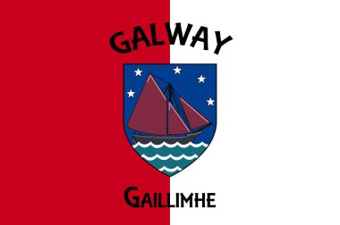 County Galway, İrlanda 'da bir şehirdir. Vektör illüstrasyonu