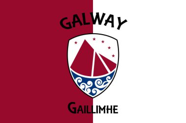 County Galway, İrlanda 'da bir şehirdir. Vektör illüstrasyonu