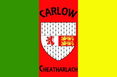 Carlow Kontluğu, İrlanda 'nın güneydoğu bölgesinde Leinster ili sınırları içinde bulunan bir ilçedir. Vektör illüstrasyonu