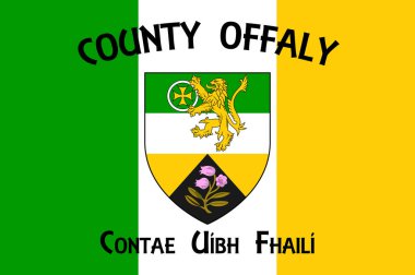 County Offaly, İrlanda 'da bir şehirdir. Vektör illüstrasyonu
