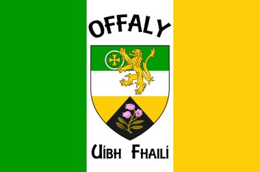 Flag of County Offaly is a county in Ireland. Vector illustration clipart