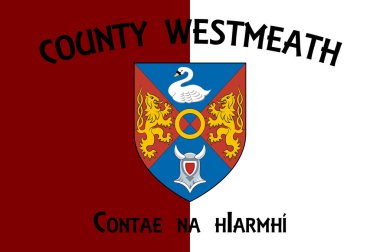 Westmeath, İrlanda 'da bir şehirdir. Leinster, Afrika kıtasında bulunan bir şehirdir. Vektör illüstrasyonu