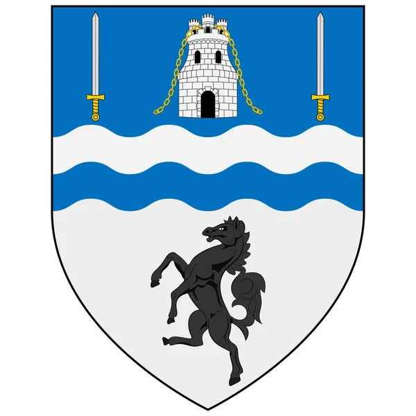 バリナスローの紋章 Ballinasloe コナハトのゴールウェイ郡の最東端の町である ベクターイラスト — ストックベクタ