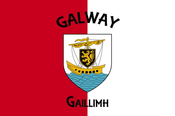 Flagga Galway Stad County Galway Västra Irland Provinsen Connacht Vektorillustration — Stock vektor