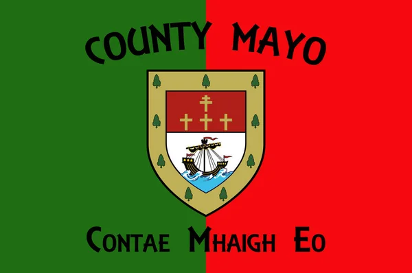 Flag County Mayo Een County Ierland Het Westen Van Ierland — Stockvector