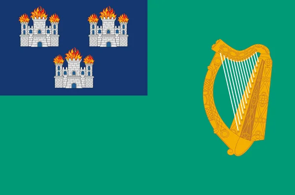 더블린 플래그 Flag Dublin 아일랜드의 수도이자 도시이다 일러스트 — 스톡 벡터