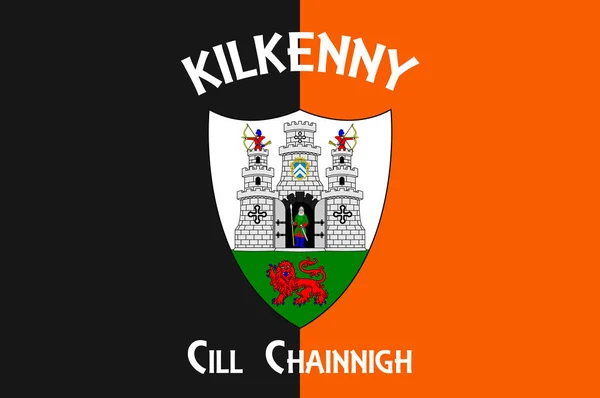 Flag Kilkenny Een Plaats Het Ierse Graafschap Kilkenny Vectorillustratie — Stockvector