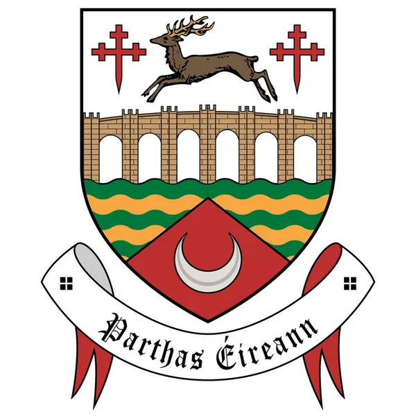 Coat Arms Buncrana Pueblo Ubicado Condado Donegal Estado Estadounidense Irlanda — Vector de stock