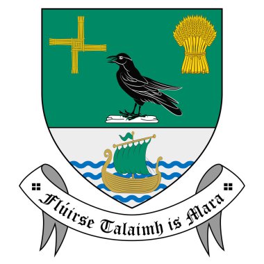 Fingal, İrlanda 'da bir şehirdir. Leinster ili 'nde yer alır ve Dublin Bölgesi' nin bir parçasıdır. Vektör illüstrasyonu