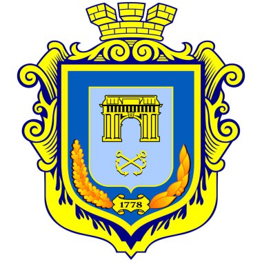 Kherson, Ukrayna 'da bir şehirdir. Vektör illüstrasyonu