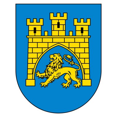 Coat of arms of Lviv is the largest city in western Ukraine. Vector illustration clipart