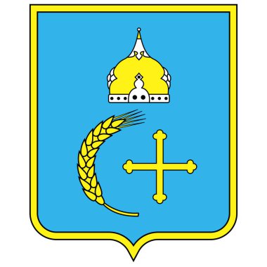 Sumy Oblastı, Afrika kıtasında bulunan Ukrayna devletinde bir şehirdir. Vektör illüstrasyonu