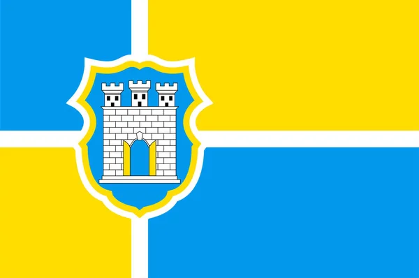 Bandeira Zhytomyr Uma Cidade Norte Metade Ocidental Ucrânia Ilustração Vetorial —  Vetores de Stock