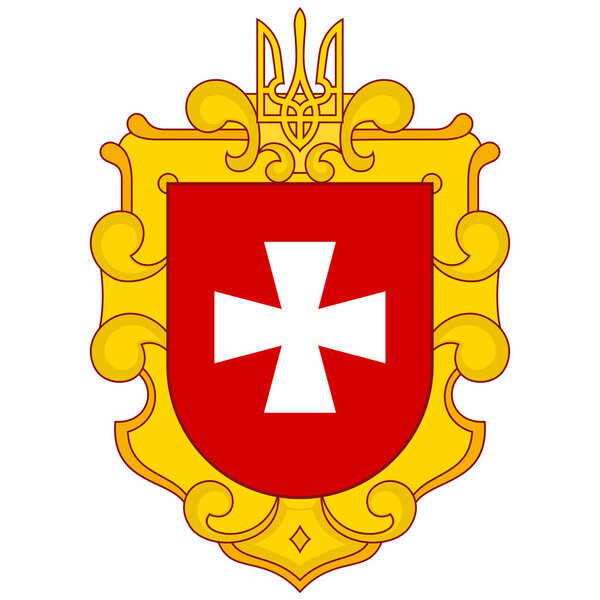 Coat of arms of Rivne Oblast is an oblast of Ukraine. Vector illustration