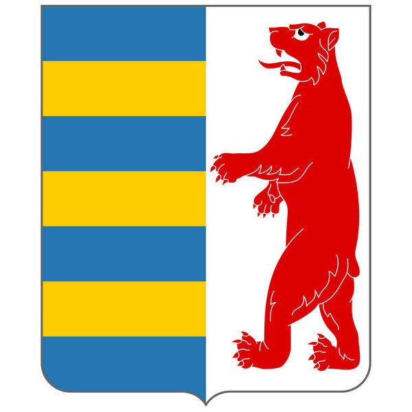 Coat of arms of Zakarpatska Oblast is an administrative province located in southwestern Ukraine. Vector illustration