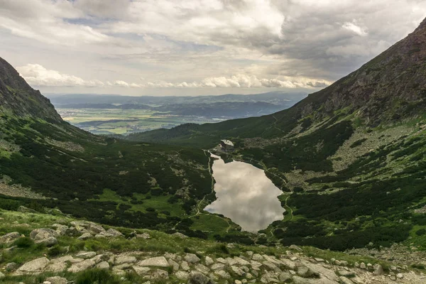 Vista Sobre Velicke Pleso Altas Montanhas Tatra Eslováquia — Fotografia de Stock