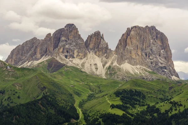 Nádherný Pohled Sassolungo Dolomity Itálie — Stock fotografie